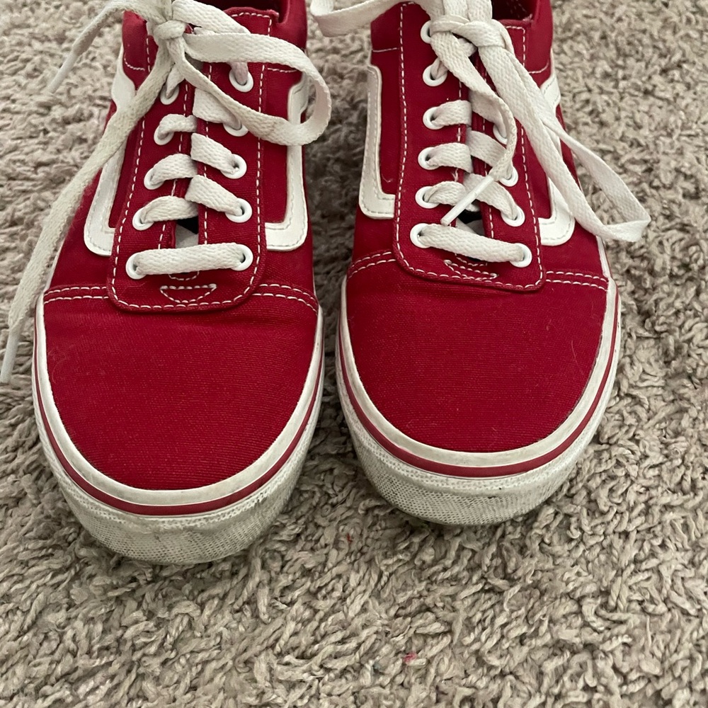 Vans Red and White Women's Sneakers
